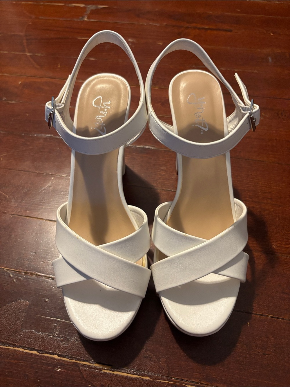 Classic White Crisscross Slingback Heels